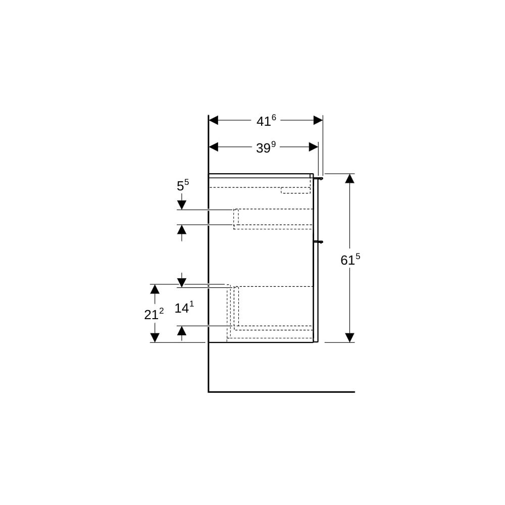 Geberit iCon Unterschrank für Waschtisch 2 Schubladen verkürzte Ausladung Waschtisc... GEBERIT-502307013 4025410941367 (Abb. 11)