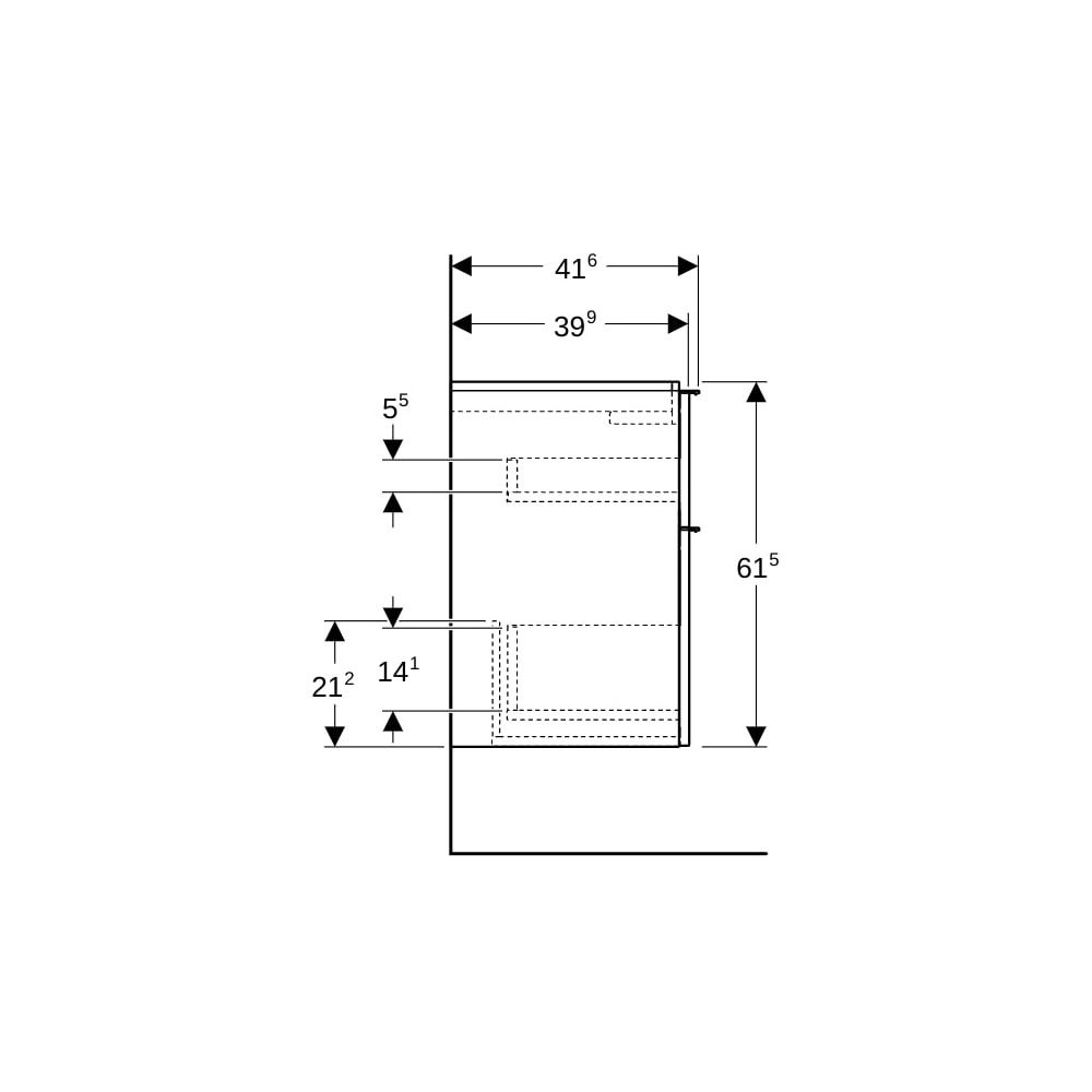 Geberit iCon Unterschrank für WT 2 Schubladen verkürzte Ausladung WT 75cm, Nussbaum... GEBERIT-502308JR1 4025410942524 (Abb. 11)
