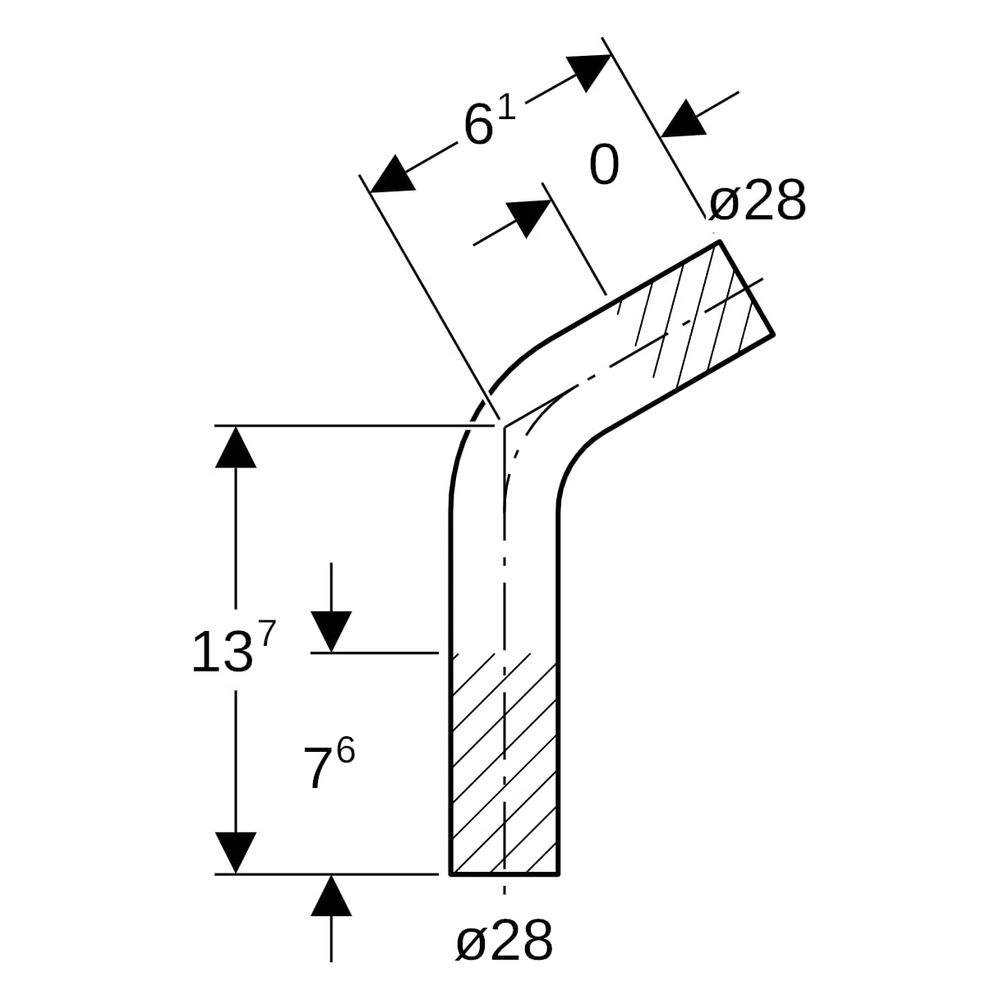 Geberit Mapress Edelstahl Passbogen 60 Grad, Außendurchmesser 28mm, 30955... GEBERIT-30955 4024723309550 (Abb. 6)