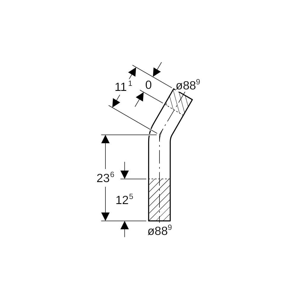 Geberit Mapress Edelstahl Passbogen 30 Grad, Außendurchmesser 88,9mm... GEBERIT-30030 4024723300304 (Abb. 5)
