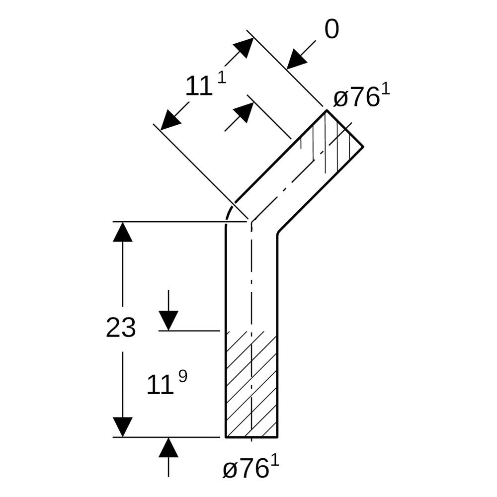 Geberit Mapress Edelstahl Passbogen 45 Grad, Außendurchmesser 76,1mm, 30049... GEBERIT-30049 4024723300496 (Abb. 6)