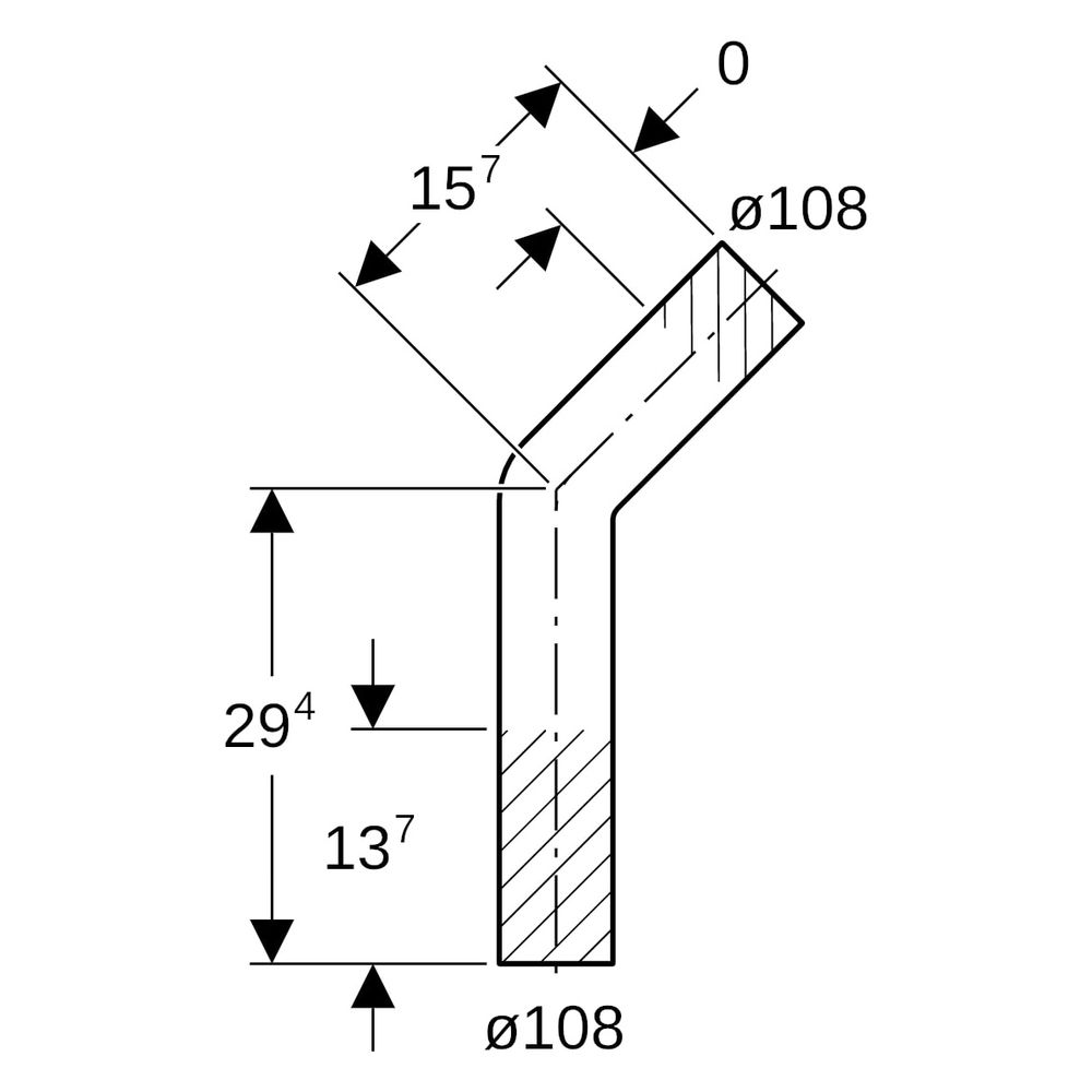 Geberit Mapress Edelstahl Passbogen 45 Grad, Außendurchmesser 108mm, 30051... GEBERIT-30051 4024723300519 (Abb. 6)