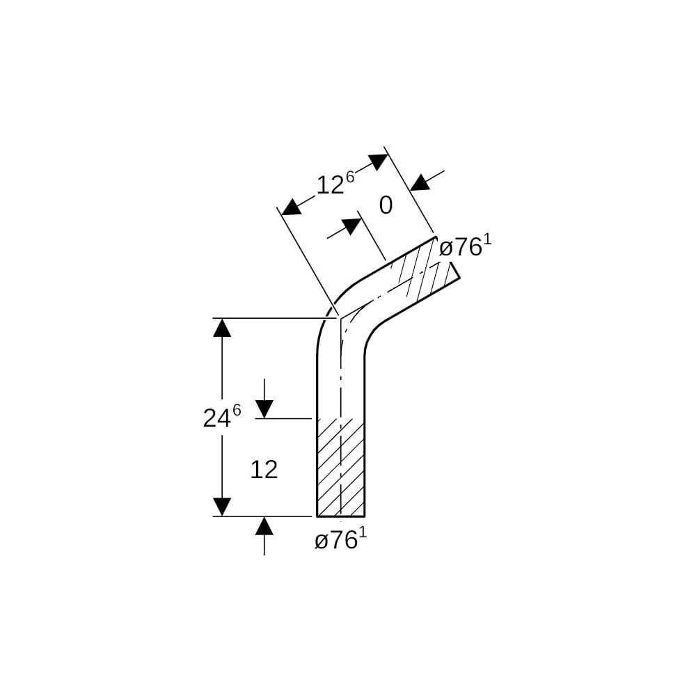 Geberit Mapress Edelstahl Passbogen 60 Grad, Außendurchmesser 76,1mm... GEBERIT-30069 4024723300694 (Abb. 5)