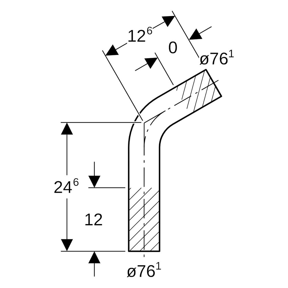 Geberit Mapress Edelstahl Passbogen 60 Grad, Außendurchmesser 76,1mm, 30069... GEBERIT-30069 4024723300694 (Abb. 6)