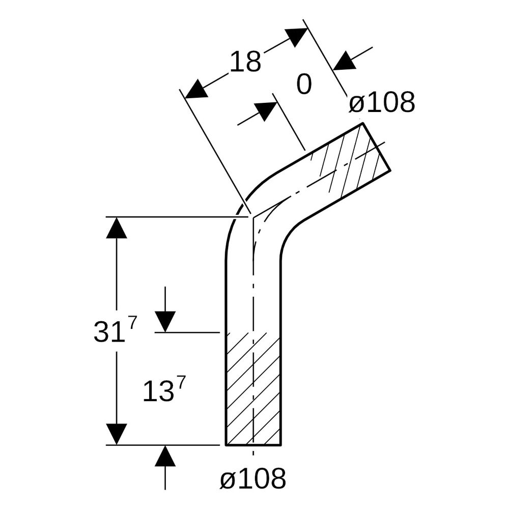 Geberit Mapress Edelstahl Passbogen 60 Grad, Außendurchmesser 108mm, 30071... GEBERIT-30071 4024723300717 (Abb. 6)