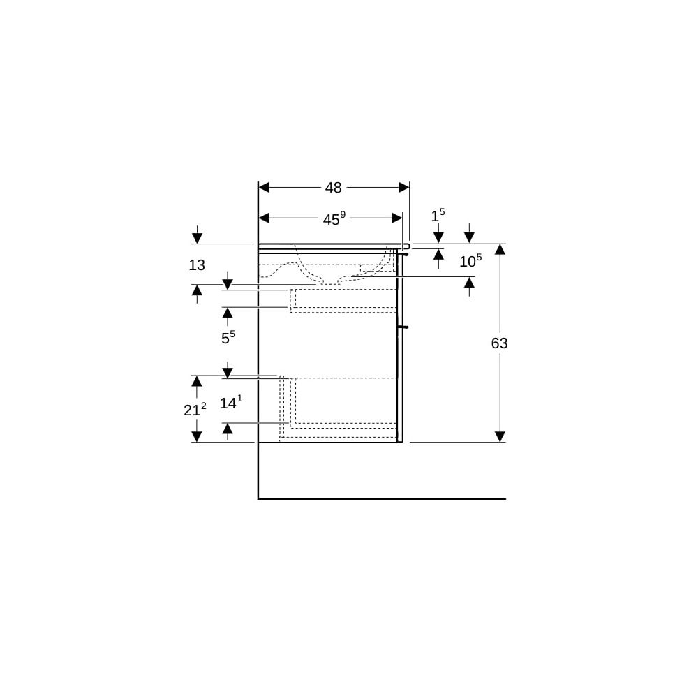 Geberit iCon Set Möbelwaschtisch schmaler Rand 2 Schubladen An. 90cm KeraTect Sandg... GEBERIT-502333JL1 4025410943378 (Abb. 10)