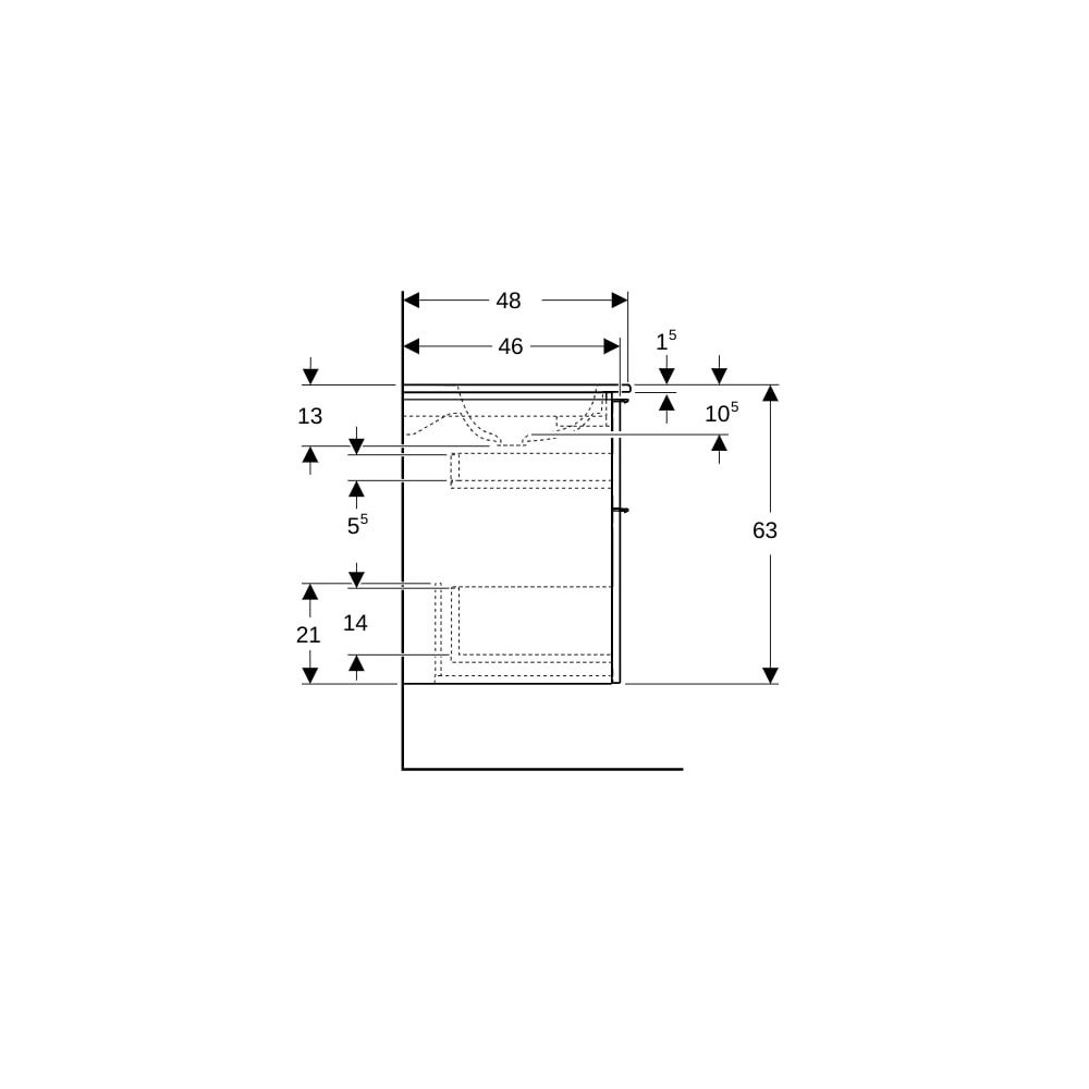 Geberit iCon Set Möbelwaschtisch schmaler Rand 2 Schubladen Ansch. 120cm KeraTect W... GEBERIT-502334013 4025410941985 (Abb. 10)