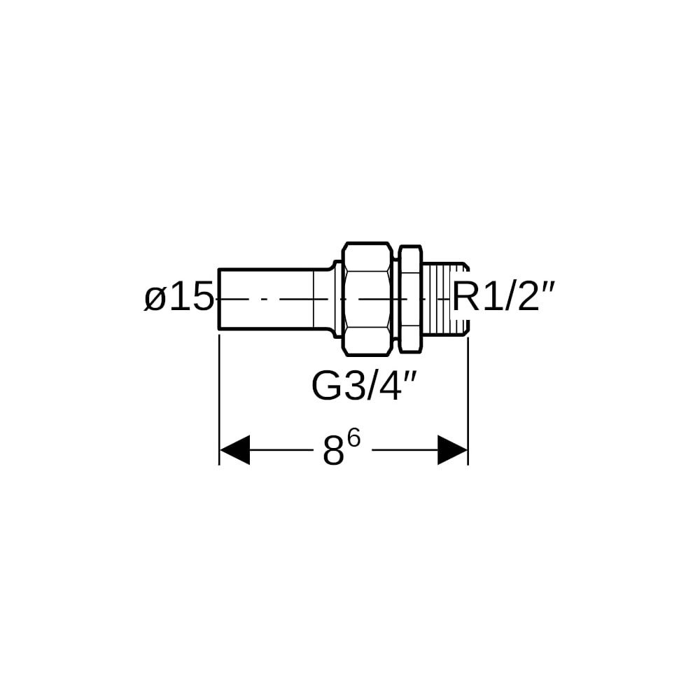 Geberit Mapress Edelstahl Übergangsverschraubung mit Außengewinde und Einschubende d 15m... GEBERIT-35400 4024723354000 (Abb. 5)