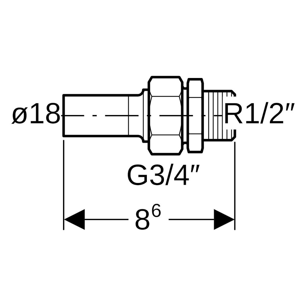Geberit Mapress Edelstahl Übergangsverschraubung mit Außengewinde und Einschubende D 18m... GEBERIT-35402 4024723354024 (Abb. 7)
