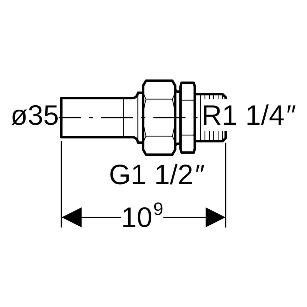 Geberit Mapress Edelstahl Übergangsverschraubung mit Außengewinde und Einschubende D 35m... GEBERIT-35408 4024723354086 (Abb. 7)