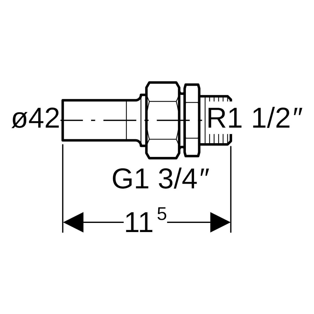 Geberit Mapress Edelstahl Übergangsverschraubung mit Außengewinde und Einschubende D 42m... GEBERIT-35409 4024723354093 (Abb. 7)