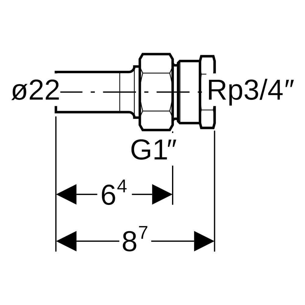 Geberit Mapress Edelstahl Übergangsverschraubung mit Innengewinde und Einschubende D 22m... GEBERIT-35384 4024723353843 (Abb. 7)