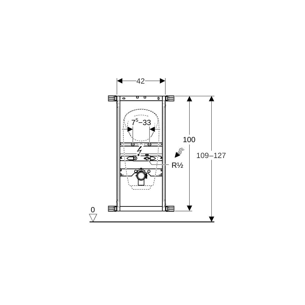 Geberit Kombifix Element für Urinal, 109-127cm, universell, für Aufputz-Druckspüler... GEBERIT-457686001 4025416801689 (Abb. 6)