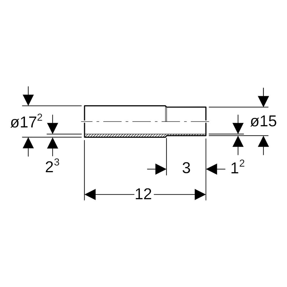 Geberit Mapress C-Stahl Übergang mit Einschub- und Schweißende Außendurchmesser 15mm... GEBERIT-12412 4024723124122 (Abb. 6)