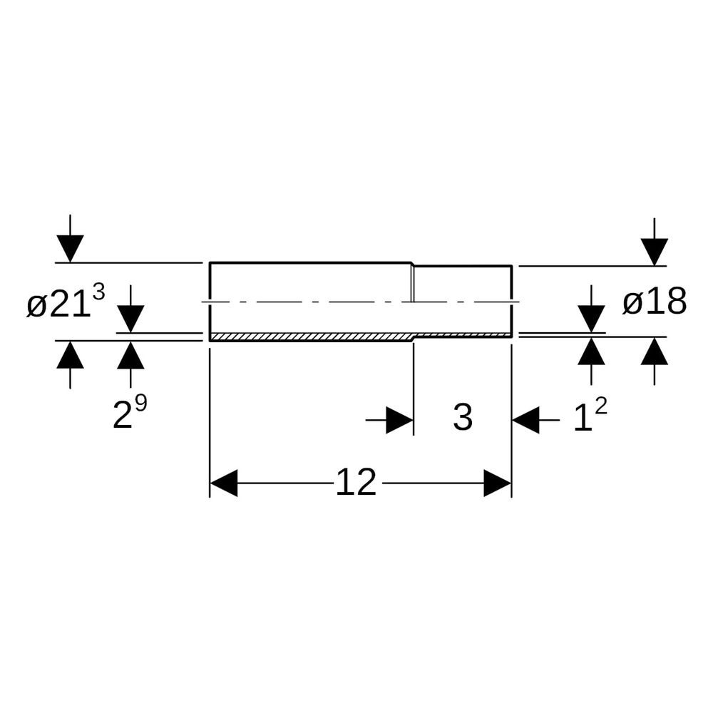 Geberit Mapress C-Stahl Übergang mit Einschub- und Schweißende Außendurchmesser 18mm... GEBERIT-12413 4024723124139 (Abb. 6)