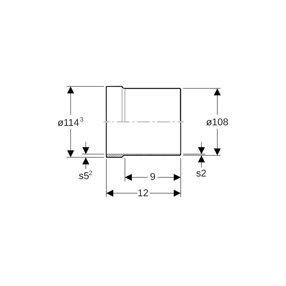 Geberit Mapress C-Stahl Übergang mit Einschub- und Schweißende Außendurchmesser 108mm... GEBERIT-12421 4024723124214 (Abb. 7)