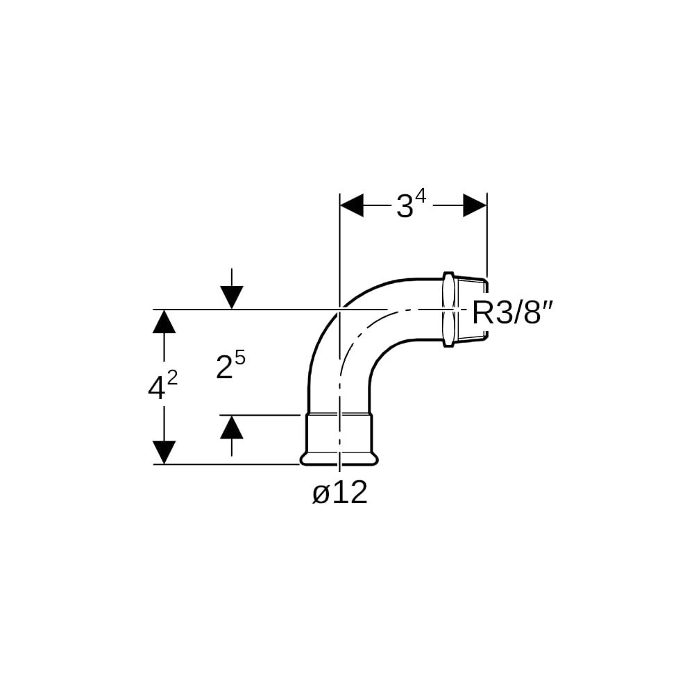 Geberit Mapress C-Stahl Übergangsbogen 90 Grad mit Außengewinde d 12mm, R 3/8″... GEBERIT-20501 4024723205012 (Abb. 5)