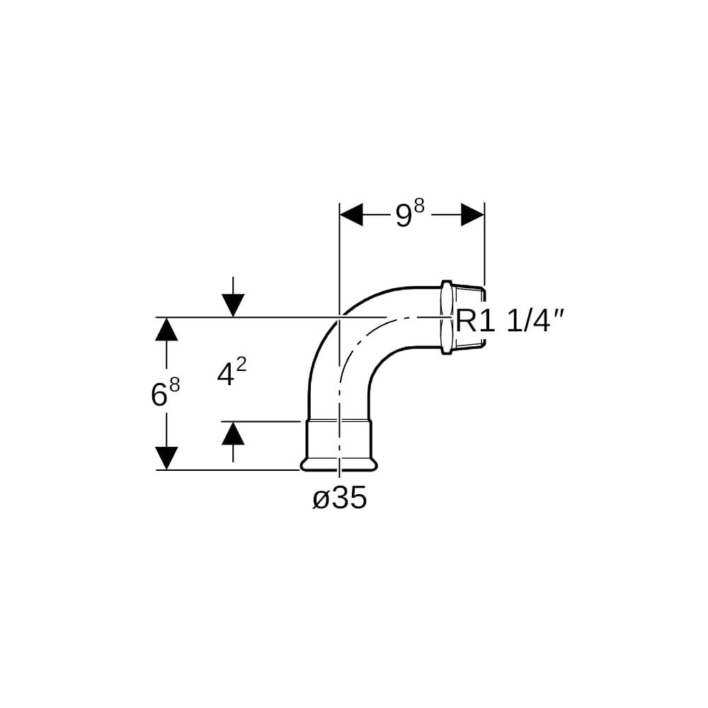 Geberit Mapress C-Stahl Übergangsbogen 90 Grad mit Außengewinde Außendurchmesser 35mm... GEBERIT-23509 4024723235095 (Abb. 5)