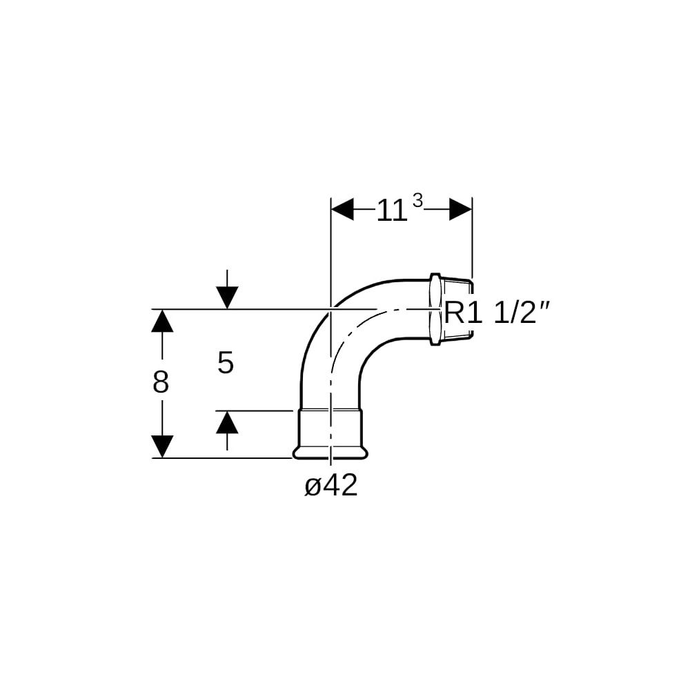 Geberit Mapress C-Stahl Übergangsbogen 90 Grad mit Außengewinde Außendurchmesser 42mm... GEBERIT-23510 4024723235101 (Abb. 5)