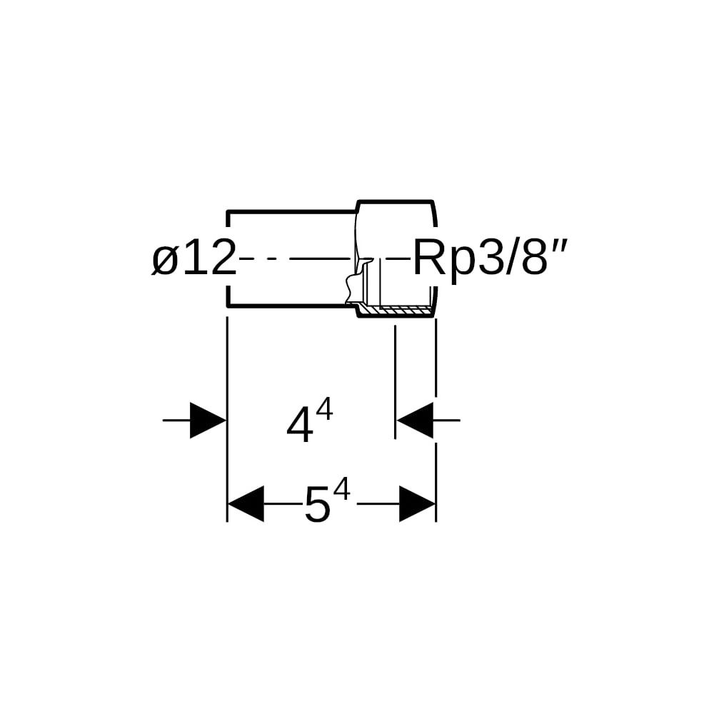 Geberit Mapress C-Stahl Übergang mit Innengewinde, Einschubende d 12mm, Rp 3/8″... GEBERIT-21907 4024723219071 (Abb. 5)