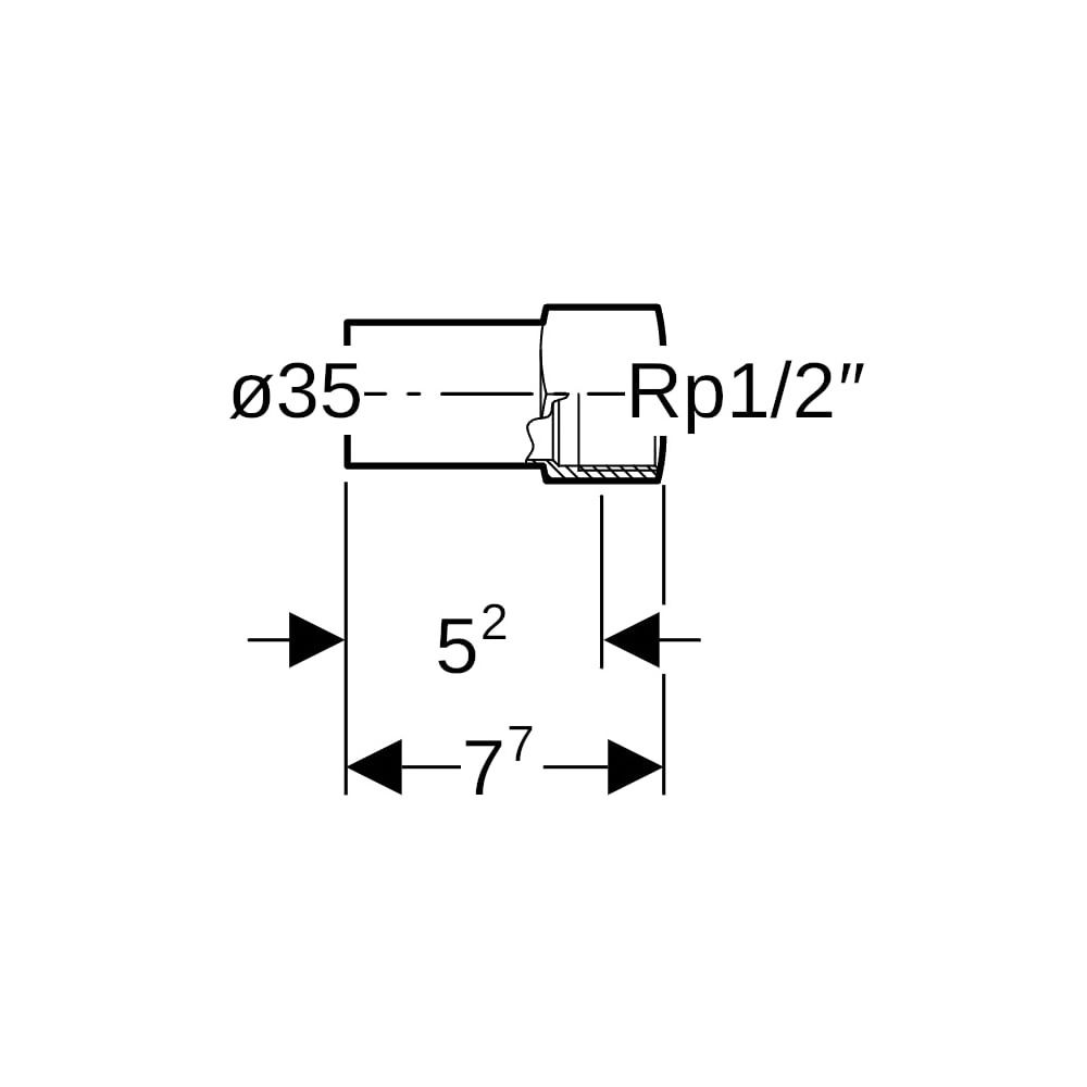 Geberit Mapress C-Stahl Übergang mit Innengewinde, Einschubende d 35mm, Rp 1/2″... GEBERIT-21912 4024723219125 (Abb. 5)