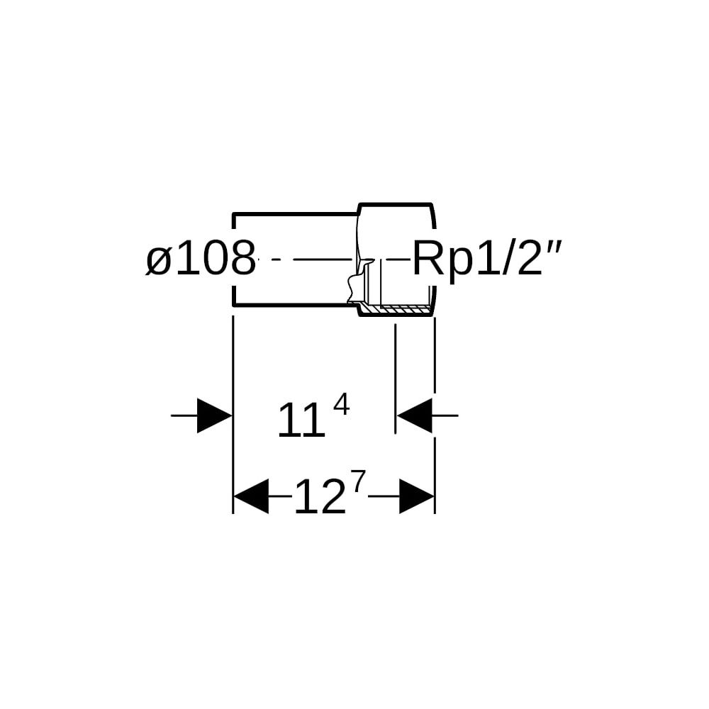 Geberit Mapress C-Stahl Übergang mit Innengewinde, Einschubende d 108mm, Rp 1/2″... GEBERIT-21922 4024723219224 (Abb. 5)