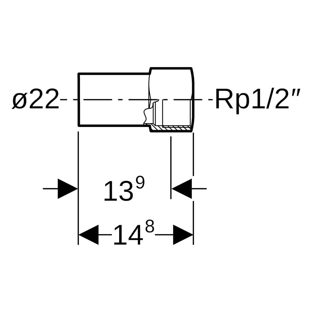 Geberit Mapress Therm Übergang mit Innengewinde und Einschubende D 22mm, Rp 1/2"... GEBERIT-40935 4064746048111 (Abb. 5)