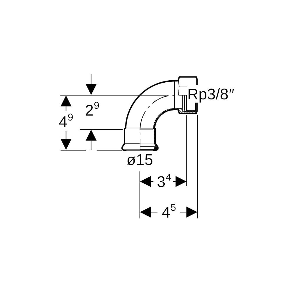 Geberit Mapress C-Stahl Übergangsbogen 90 Grad mit Innengewinde d 15mm, Rp 3/8″... GEBERIT-20552 4024723205524 (Abb. 5)