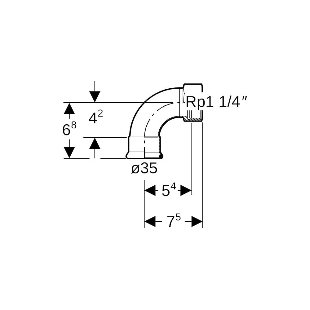 Geberit Mapress C-Stahl Übergangsbogen 90 Grad mit Innengewinde d 35mm, Rp 1 1/4″... GEBERIT-20560 4024723205609 (Abb. 5)