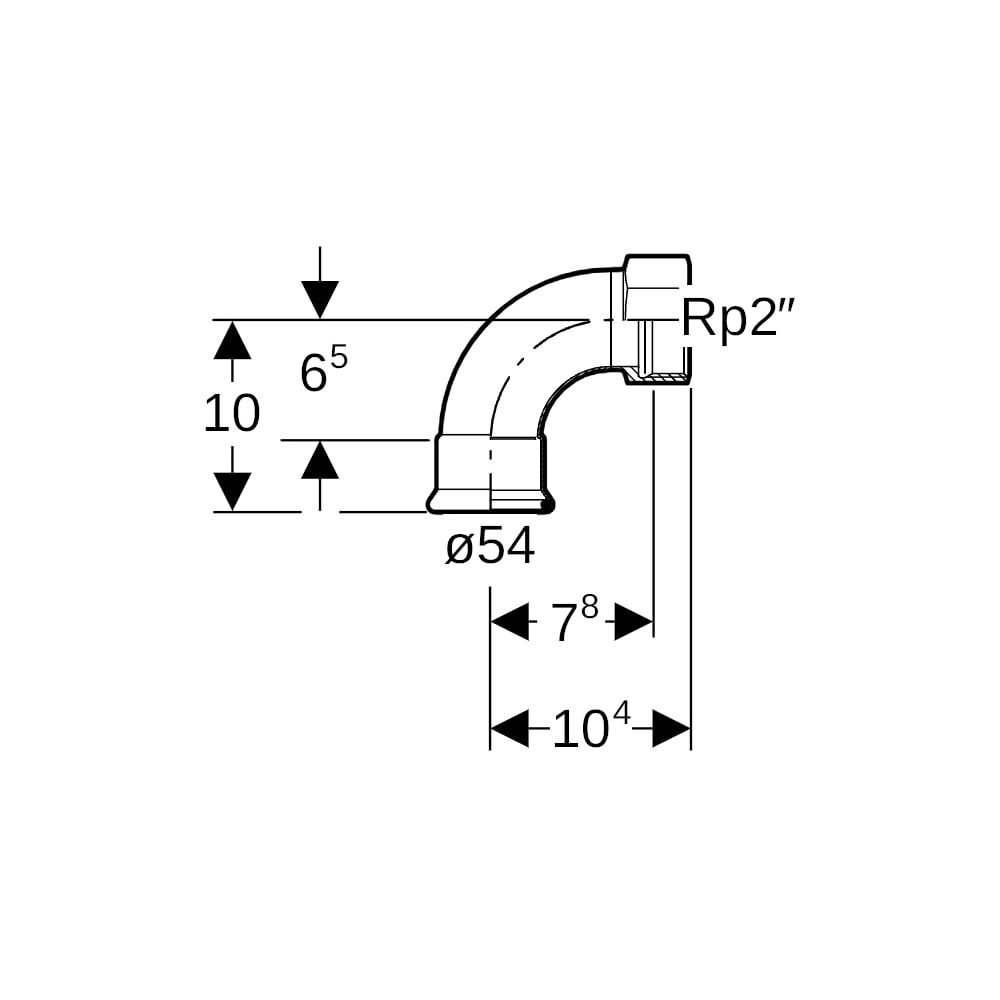 Geberit Mapress C-Stahl Übergangsbogen 90 Grad mit Innengewinde d 54mm, Rp 2″... GEBERIT-20562 4024723205623 (Abb. 5)