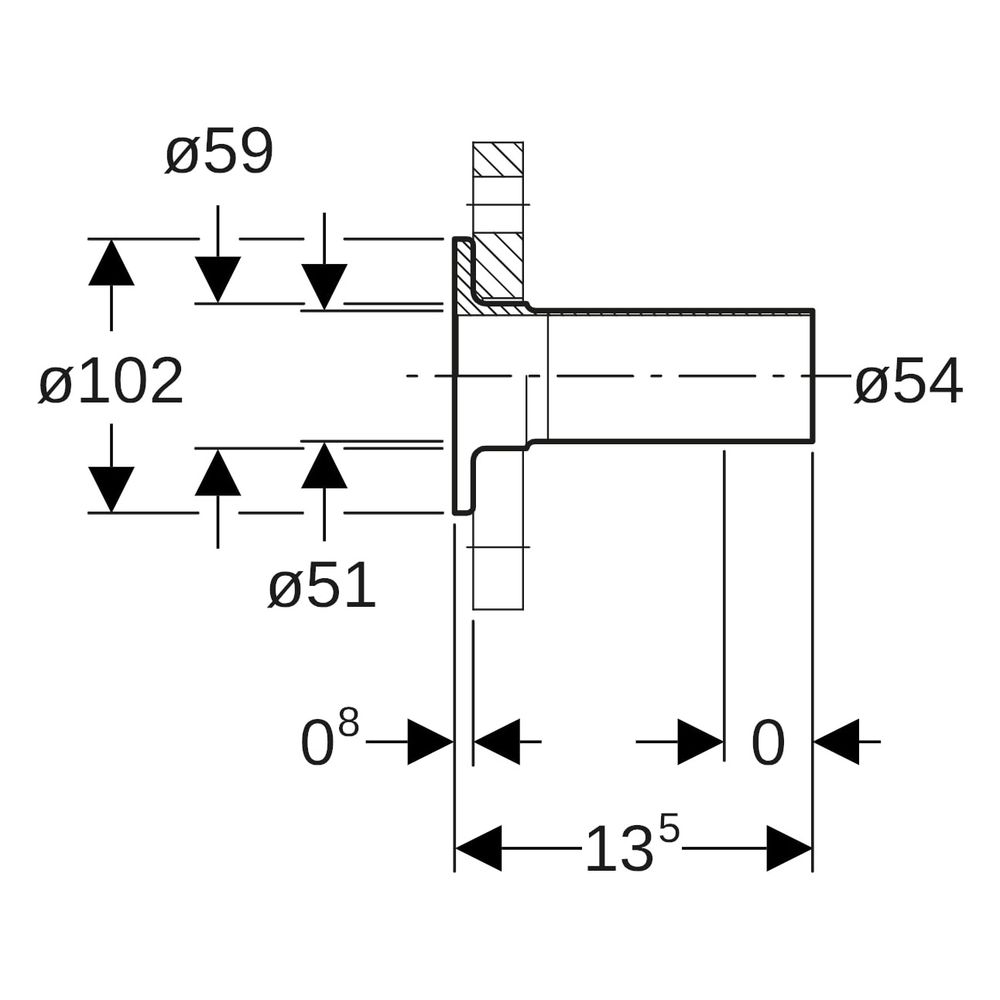 Geberit Mapress Edelstahl Bund mit Einschubende, für Losflansch 10/16 bar Außendurchmess... GEBERIT-36145 4024723361459 (Abb. 8)