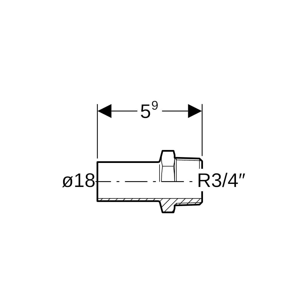Geberit Mapress C-Stahl Übergang mit Außengewinde, Einschubende d 18mm, R 3/4″... GEBERIT-21934 4024723219347 (Abb. 5)