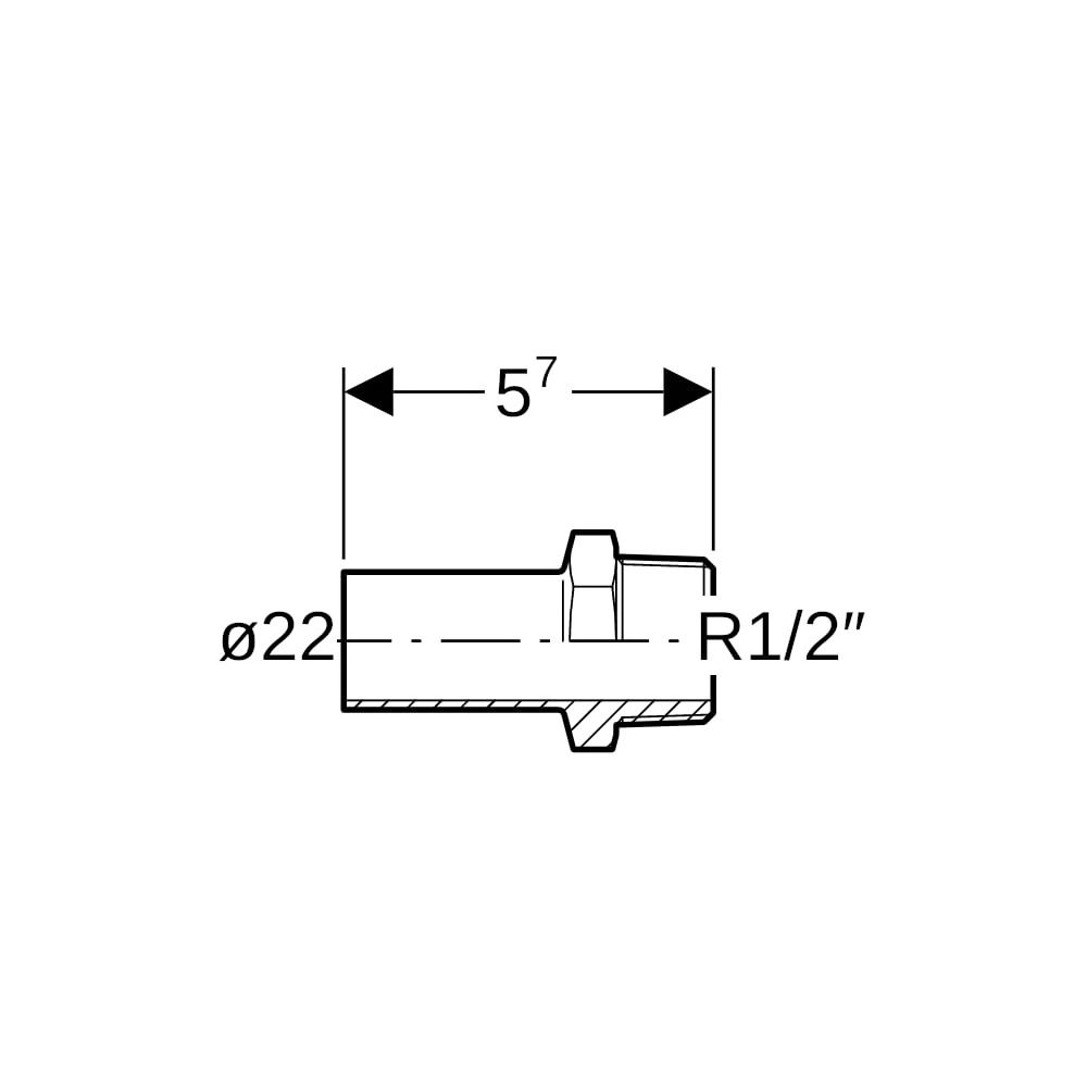 Geberit Mapress C-Stahl Übergang mit Außengewinde, Einschubende d 22mm, R 1/2″... GEBERIT-21935 4024723219354 (Abb. 5)