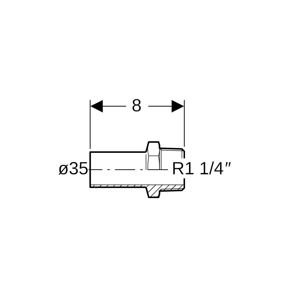 Geberit Mapress C-Stahl Übergang mit Außengewinde, Einschubende d 35mm, R 1 1/4″... GEBERIT-21938 4024723219385 (Abb. 5)