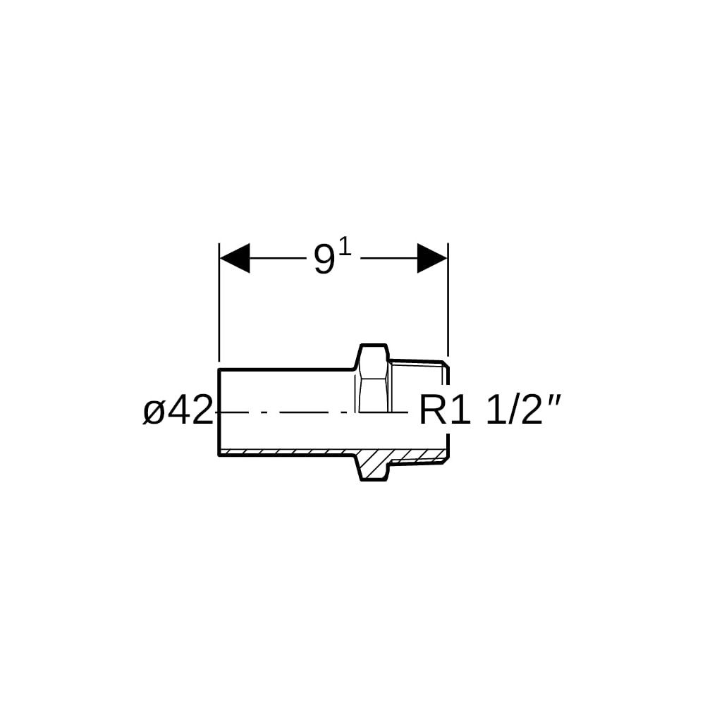 Geberit Mapress C-Stahl Übergang mit Außengewinde, Einschubende d 42mm, R 1 1/2″... GEBERIT-21939 4024723219392 (Abb. 5)