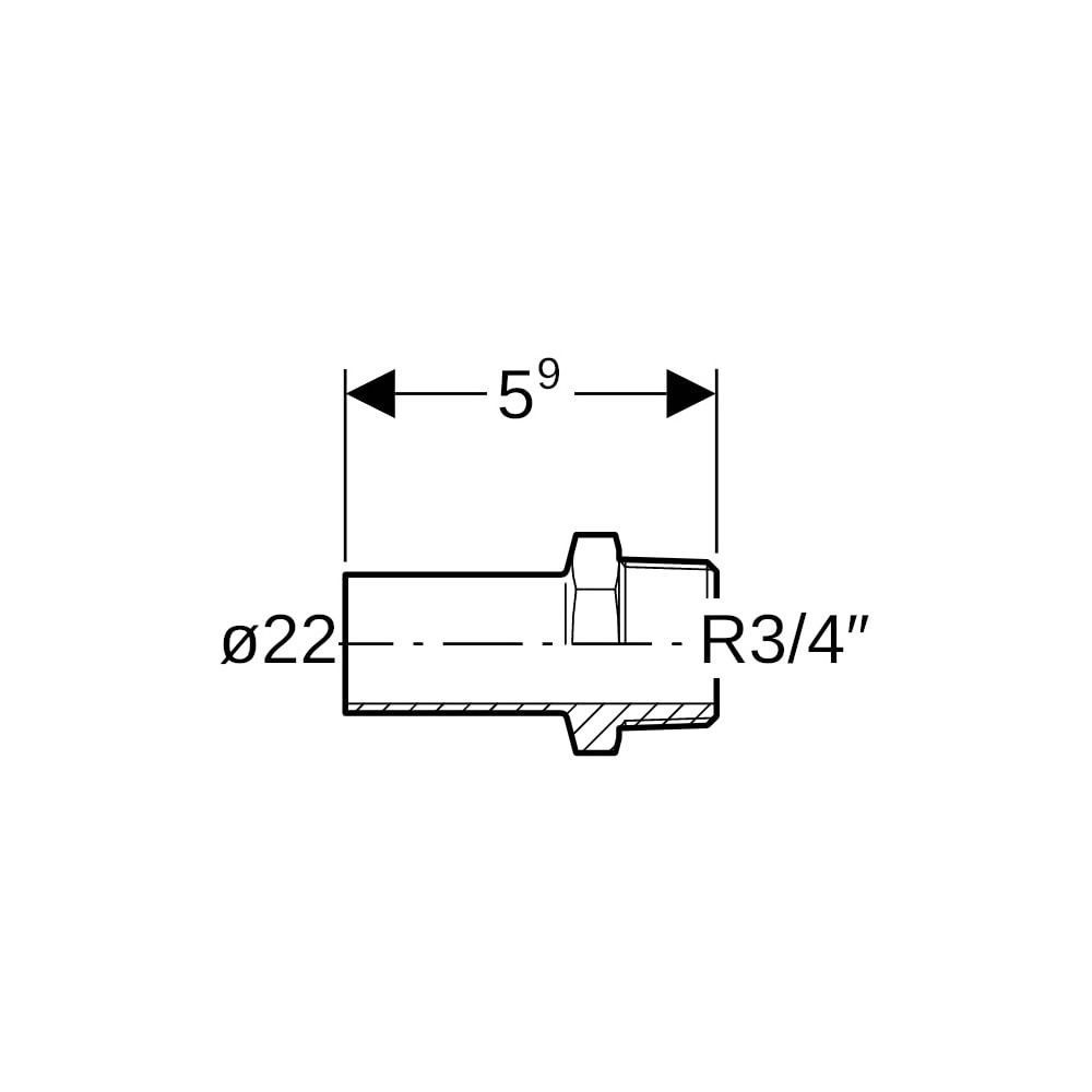 Geberit Mapress Kupfer Übergang mit Außengewinde, Einschubende, d 22mm, R 3/4″, Rotguss ... GEBERIT-61936 4024723619369 (Abb. 5)