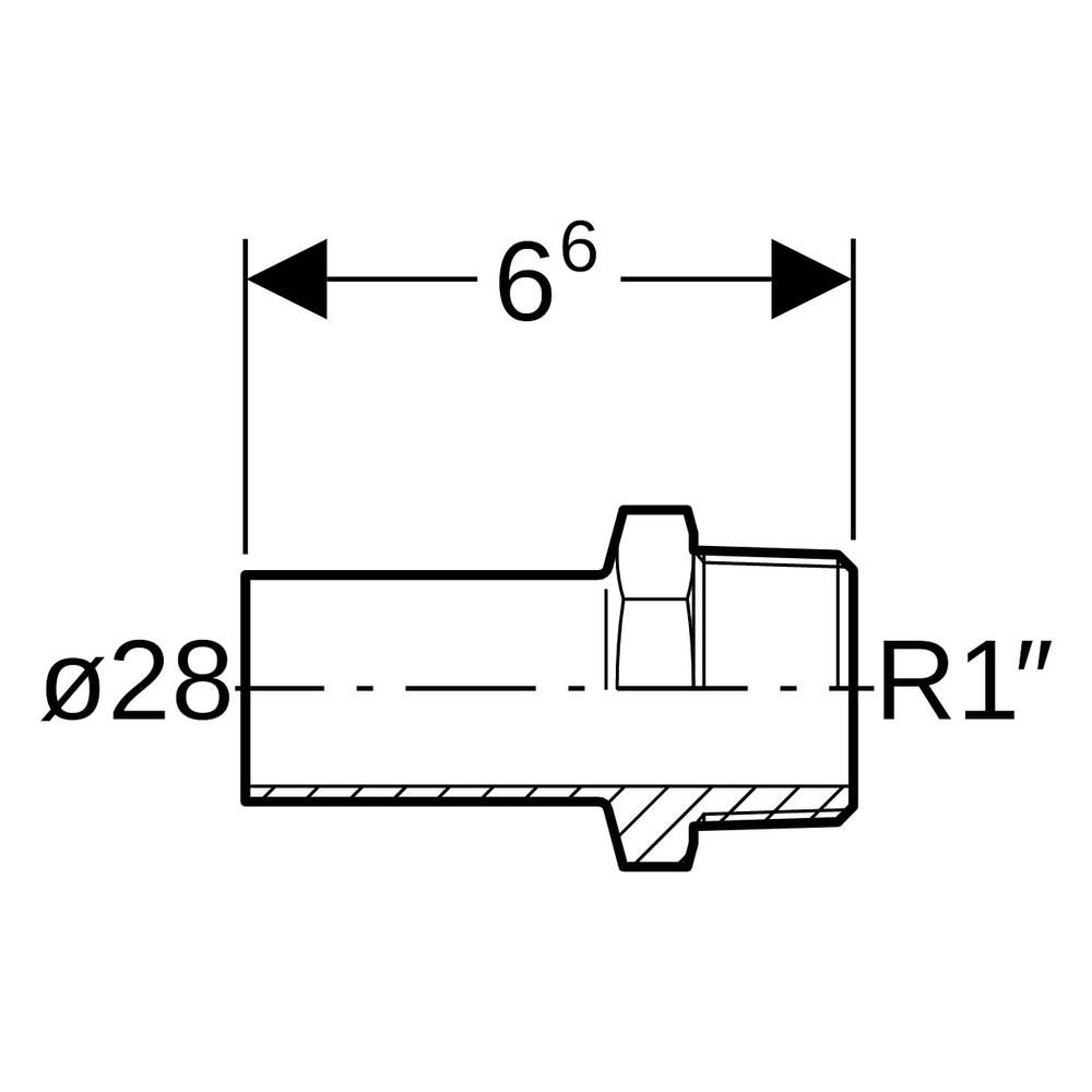 Geberit Mapress Therm Übergang mit Außengewinde und Einschubende D 28mm, R 1"... GEBERIT-41937 4064746040856 (Abb. 5)
