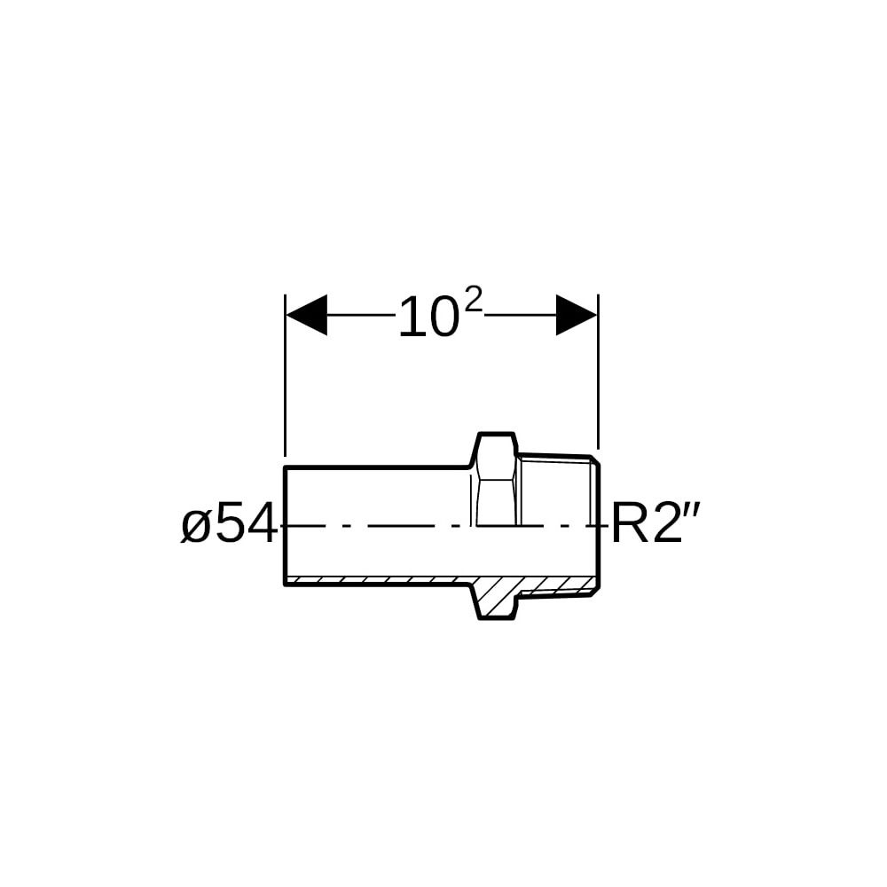 Geberit Mapress Therm Übergang mit Außengewinde und Einschubende d 54mm, R 2″... GEBERIT-41940 4064746040887 (Abb. 4)