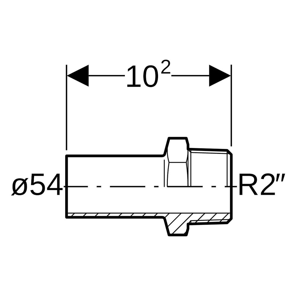 Geberit Mapress Therm Übergang mit Außengewinde und Einschubende D 54mm, R 2"... GEBERIT-41940 4064746040887 (Abb. 5)