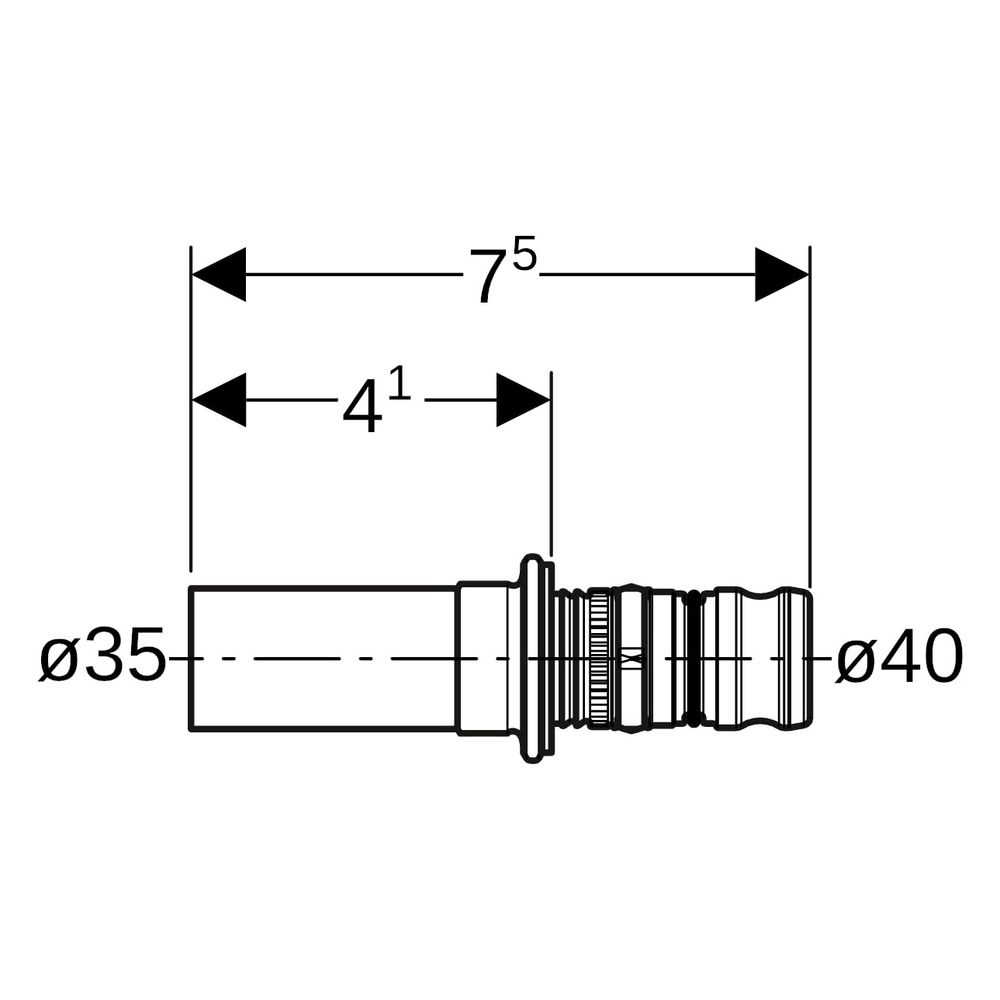 Geberit Mepla Übergang auf Mapress, mit Einschubende, D 40mm, D1 35mm, Rotguss bleif... GEBERIT-605508005 4025416813859 (Abb. 7)