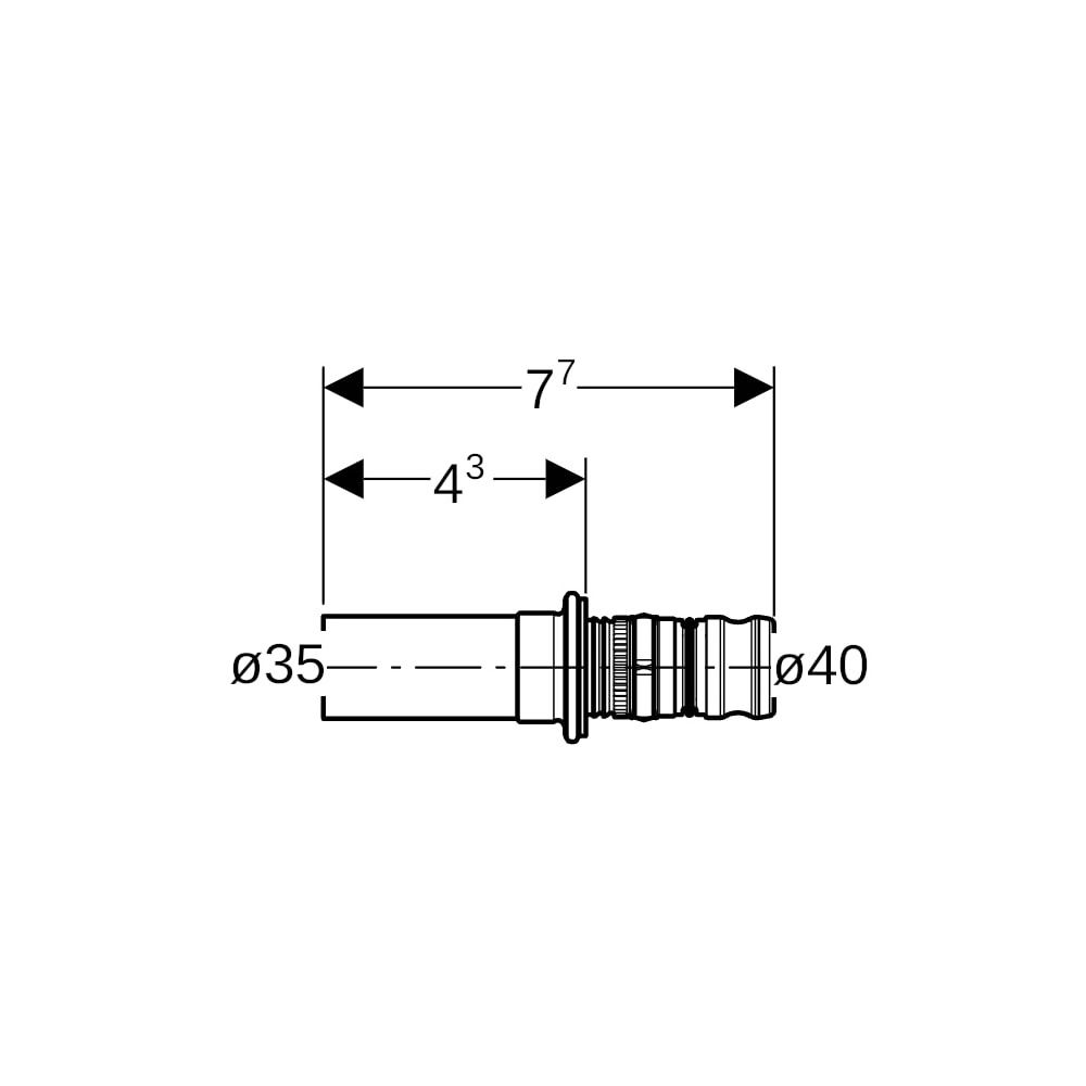 Geberit Mepla Übergang auf Geberit Mapress, mit Einschubende, d 40mm, d1 35mm, Edels... GEBERIT-605510005 4025416532606 (Abb. 5)