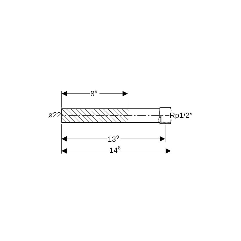 Geberit Mapress Edelstahl Übergang mit Innengewinde, Einschubende lang d 22mm, Rp 1/2″... GEBERIT-90935 4024723909354 (Abb. 5)