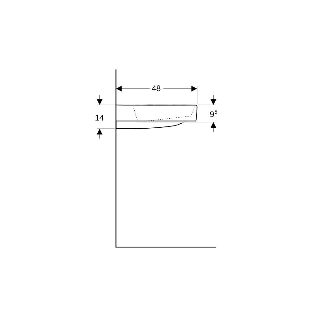 Geberit ONE Waschtisch Abgang horizontal Ablagefläche rechts 90x48cm Hahnloch links ... GEBERIT-505039001 4025410593924 (Abb. 9)