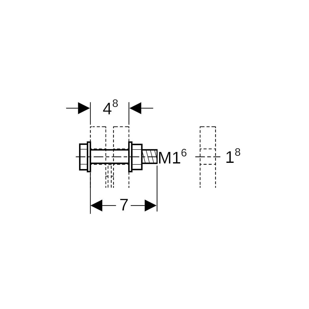 Geberit Set Schraube für Flanschverbindung, aus Stahl verzinkt M 16mm Länge 7cm... GEBERIT-91072 4024723910725 (Abb. 5)