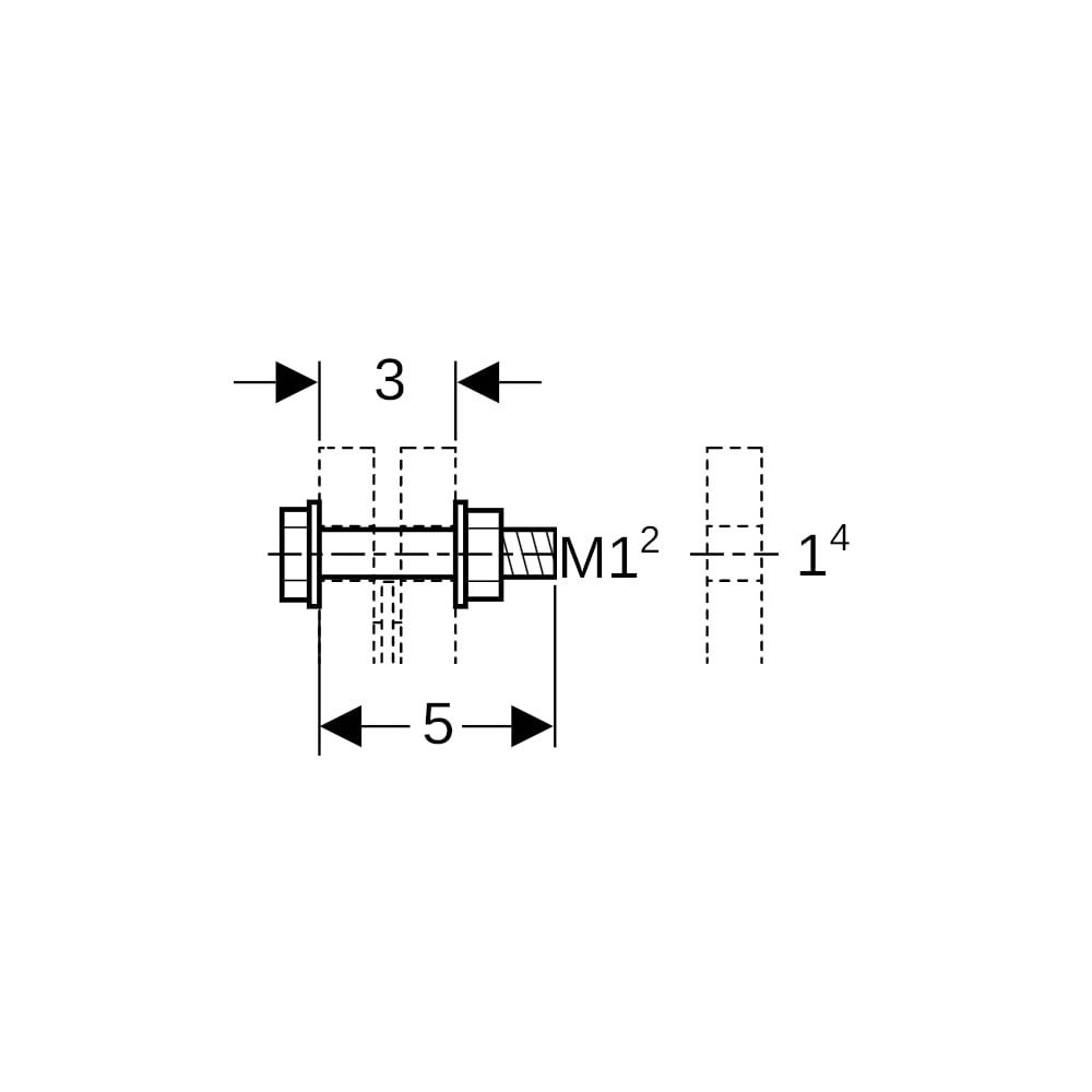 Geberit Set Schraube für Flanschverbindung, aus Chrom-Nickel-Stahl M 12mm, Länge 5cm... GEBERIT-91166 4024723911661 (Abb. 5)