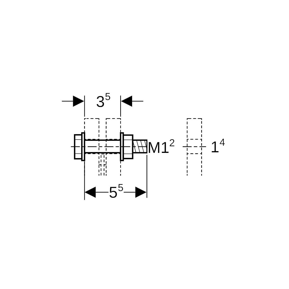 Geberit Set Schraube für Flanschverbindung, aus Chrom-Nickel-Stahl M 12mm, Länge 5,5cm... GEBERIT-91167 4024723911678 (Abb. 5)