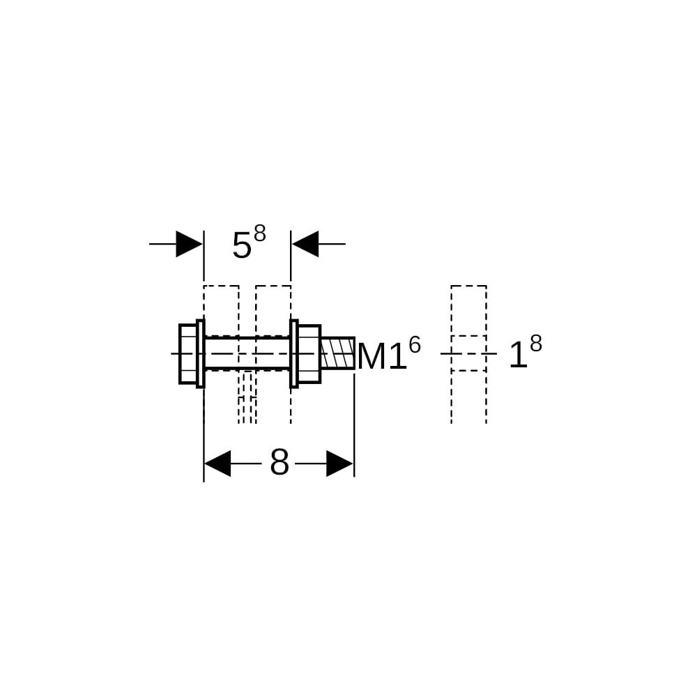 Geberit Set Schraube für Flanschverbindung, aus Chrom-Nickel-Stahl M 16mm, Länge 8cm... GEBERIT-91173 4024723911739 (Abb. 5)