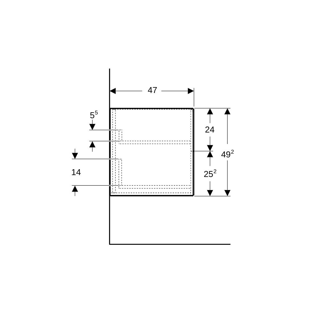 Geberit ONE Seitenschrank 2 Schubladen, 45x49,2x47cm, Lava matt... GEBERIT-505077003 4025410630414 (Abb. 9)