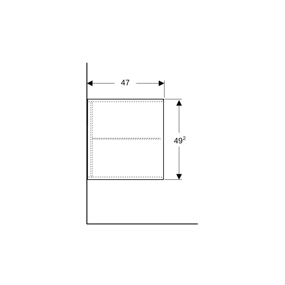 Geberit ONE Seitenelement 60x3x47cm, Mattschwarz... GEBERIT-505079008 4025410646569 (Abb. 9)