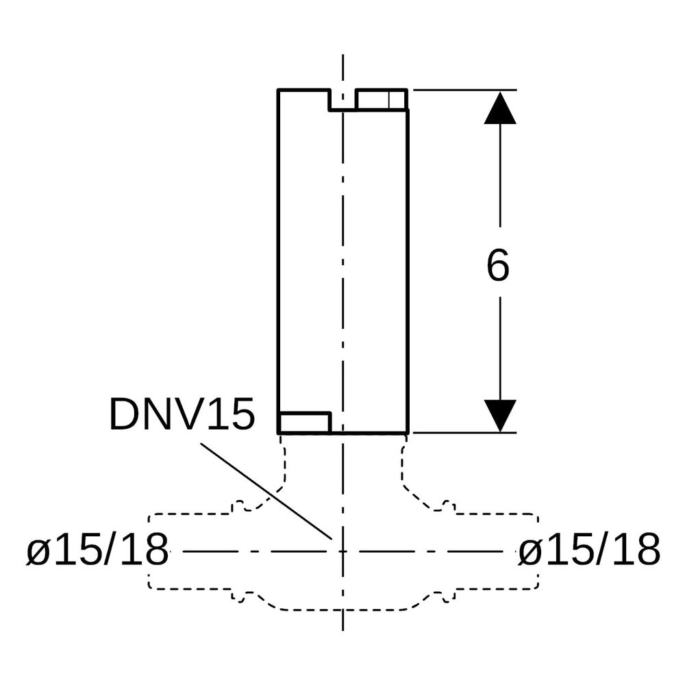 Geberit Spindelverlängerung für Kugelhahn NPW, DN 15, 15/18mm, 6cm, 94935... GEBERIT-94935 4024723949350 (Abb. 6)